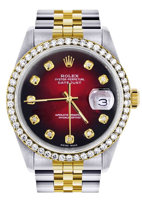 rolex datejust red face.